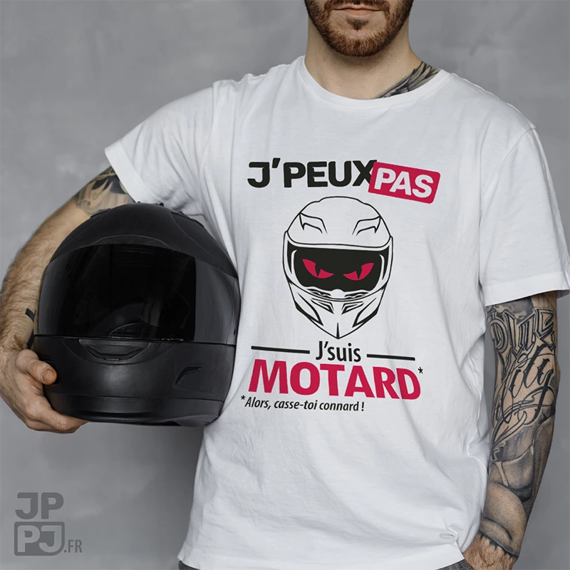 Design de t-shirt je peux pas je suis motard ou j'ai moto !