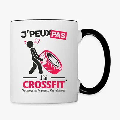 Mug personnalisé avec le slogan j'ai cross fit