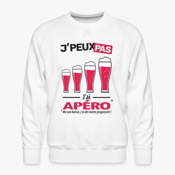 Pull et sweat je peux pas, j'ai mon verre de bière qui m'attends