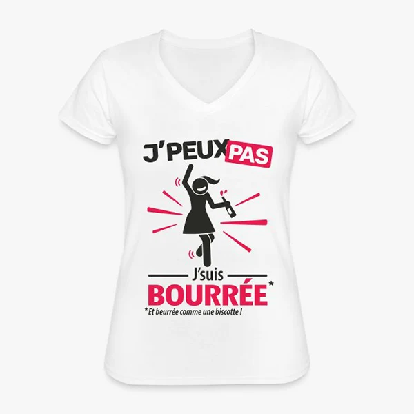 Le t-shirt je peux pas femme humoristique pour les filles bourrées