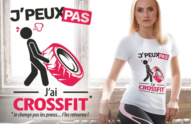 T-shirt femme drôle et pas cher je peux pas, j'ai CrossFit